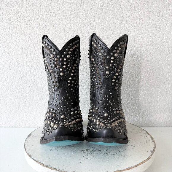 Lane DOLLY Womens Cowboy Bootie 8 Black Bling Western Cowgirl Short Ankle Boots - Picture 5 of 11